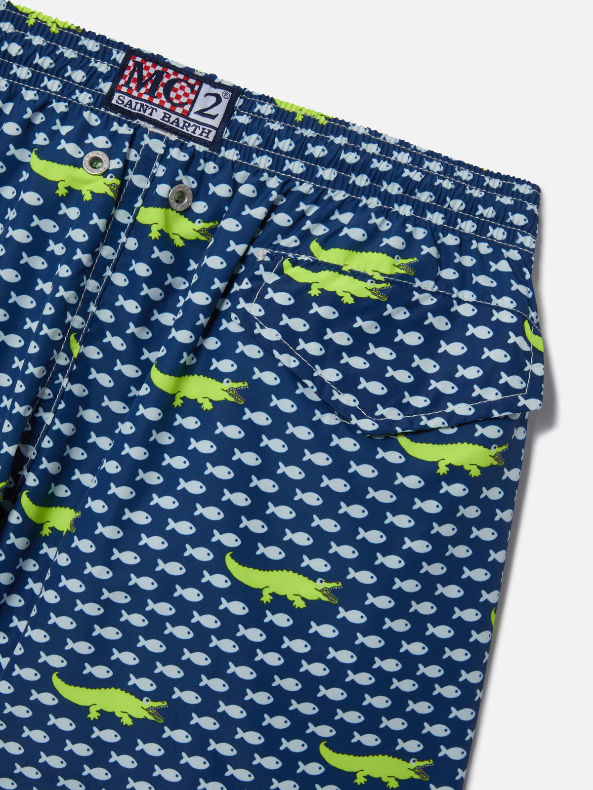 Costume mare Jean Lighting blu navy con stampa noci di cocco