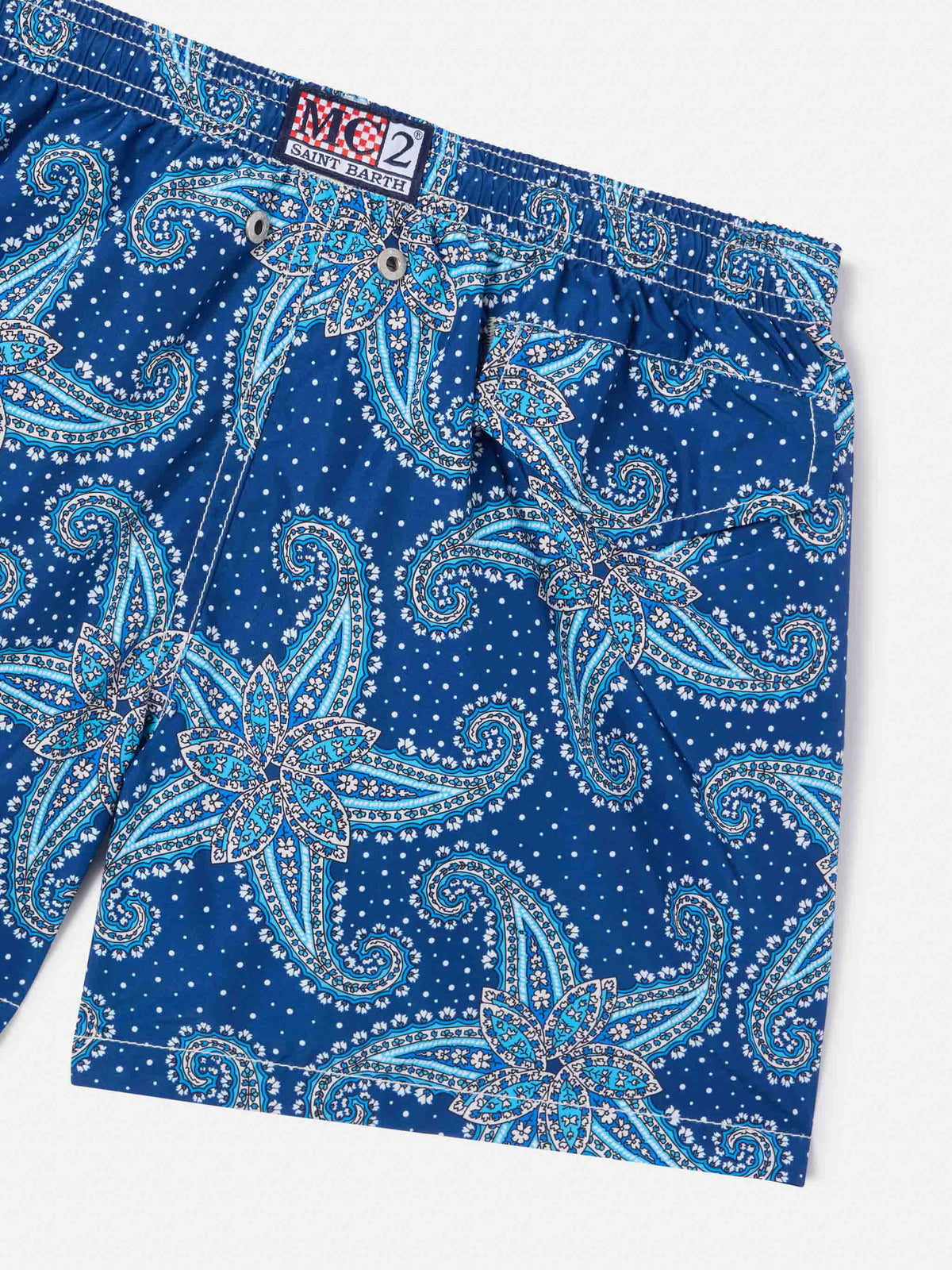 Costume mare Jean Lighting 70 blu navy con stampa paisley
