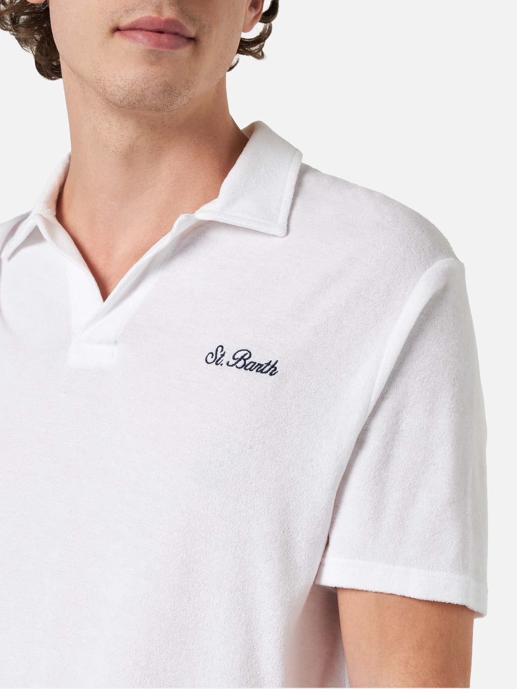 Polo Jeremy bianca in spugna con ricamo logo product image 4