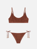 Bikini Judy Virgo bralette in tessuto effetto spugna marrone