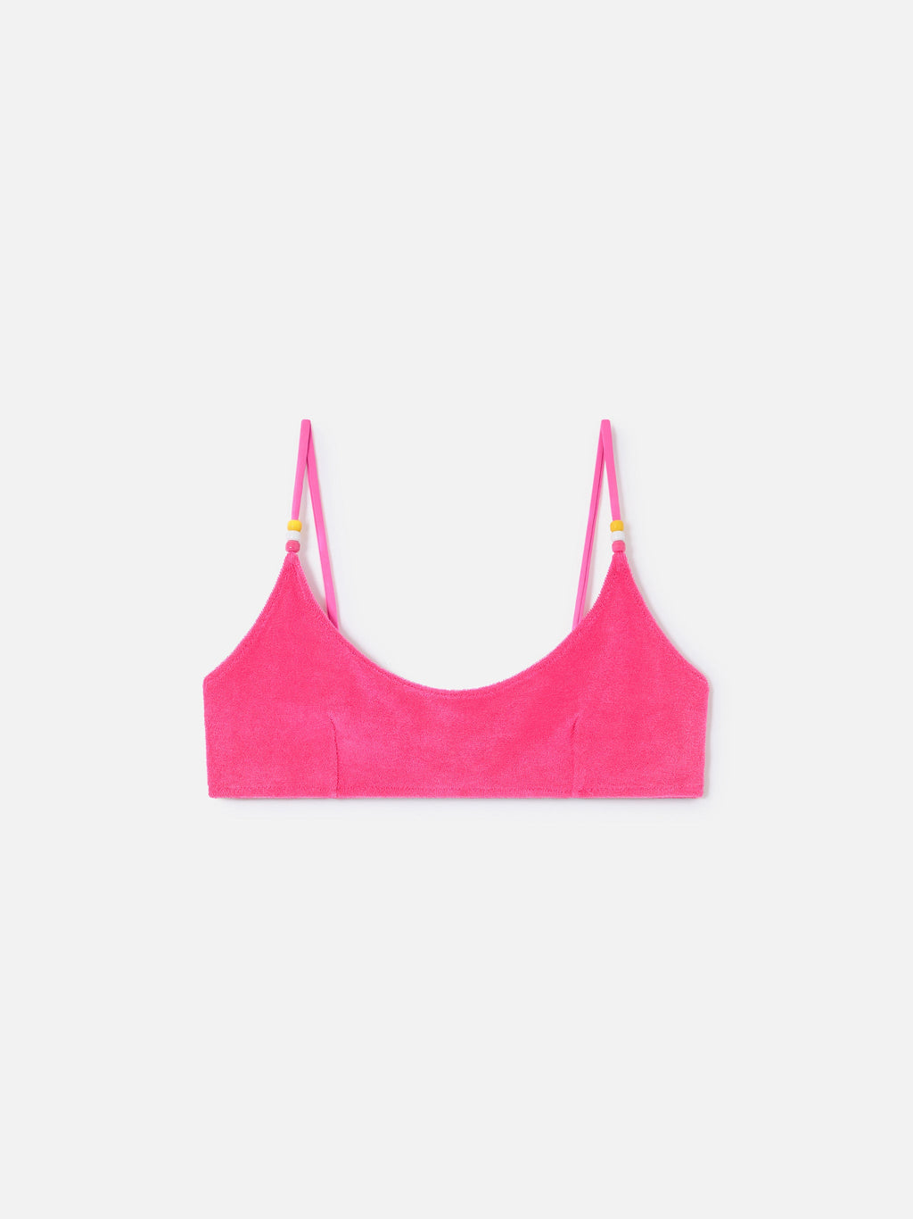 Top bikini bralette Judy fucsia in spugna con charm