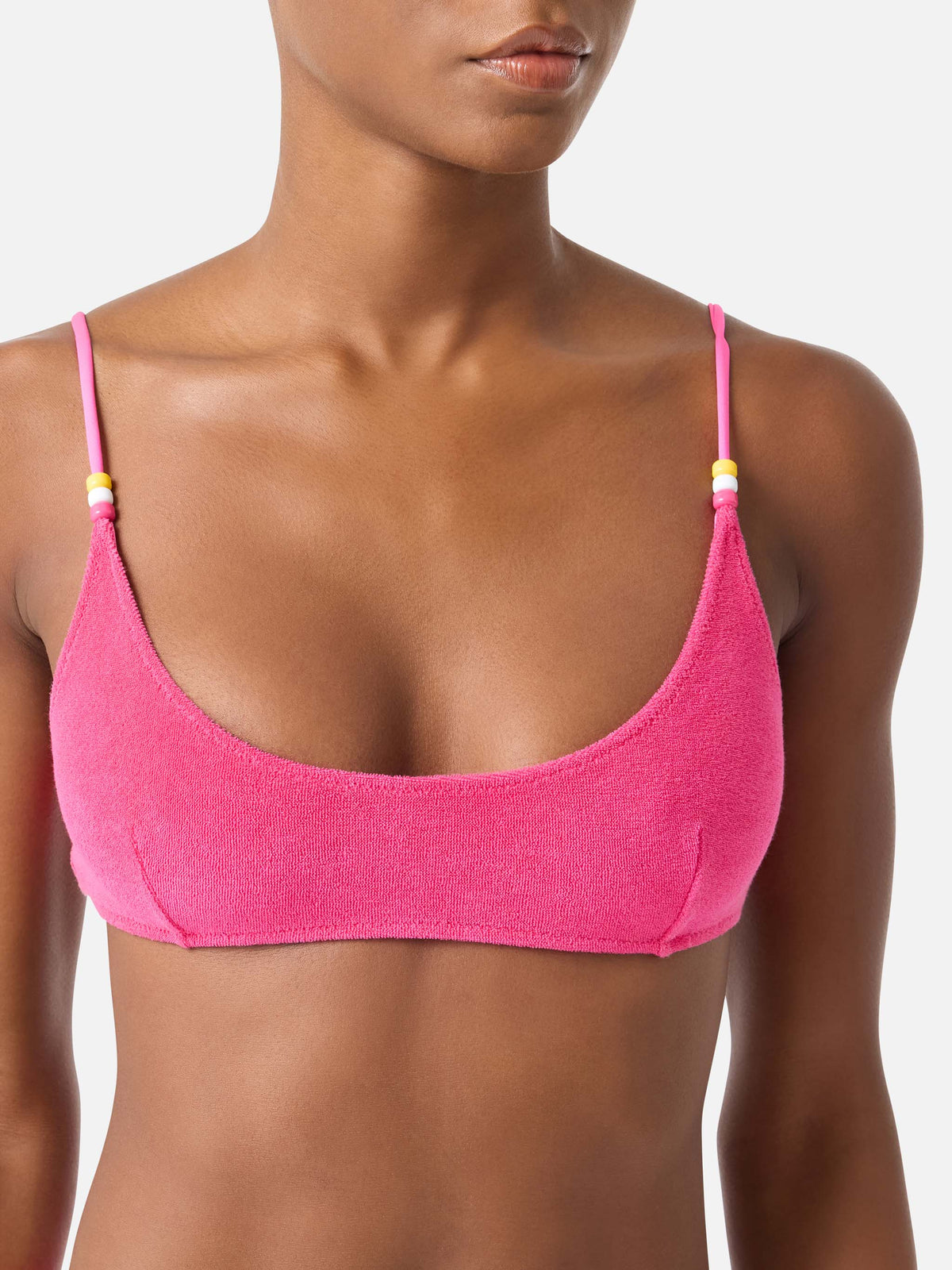 Bikini Judy Marielle bralette in tessuto effetto spugna fucsia