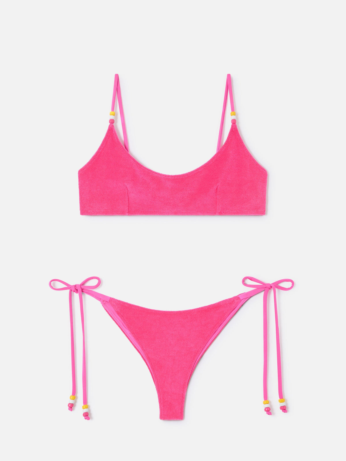 Bikini Judy Marielle bralette in tessuto effetto spugna fucsia