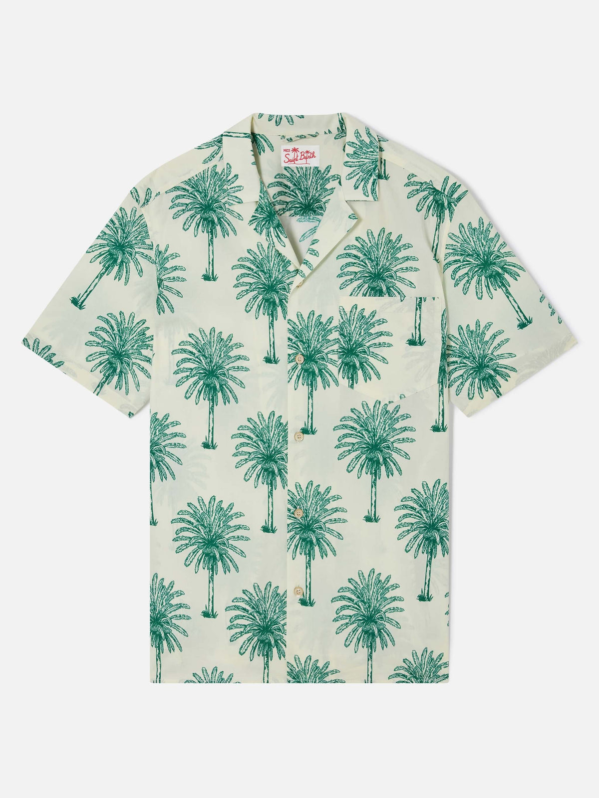 Camicia Kalea bianco panna con stampa palme botaniche product image 4