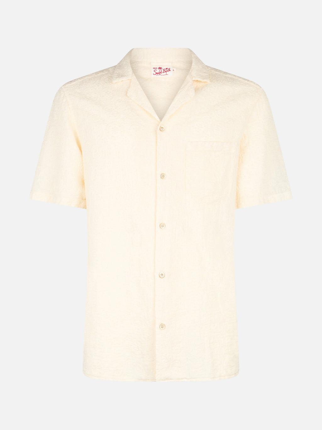 Camicia Kalea bianco panna in lino con ricamo floreale product image 4