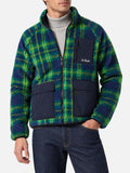 Giacca Keystone verde e blu in sherpa con motivo tartan product image 1