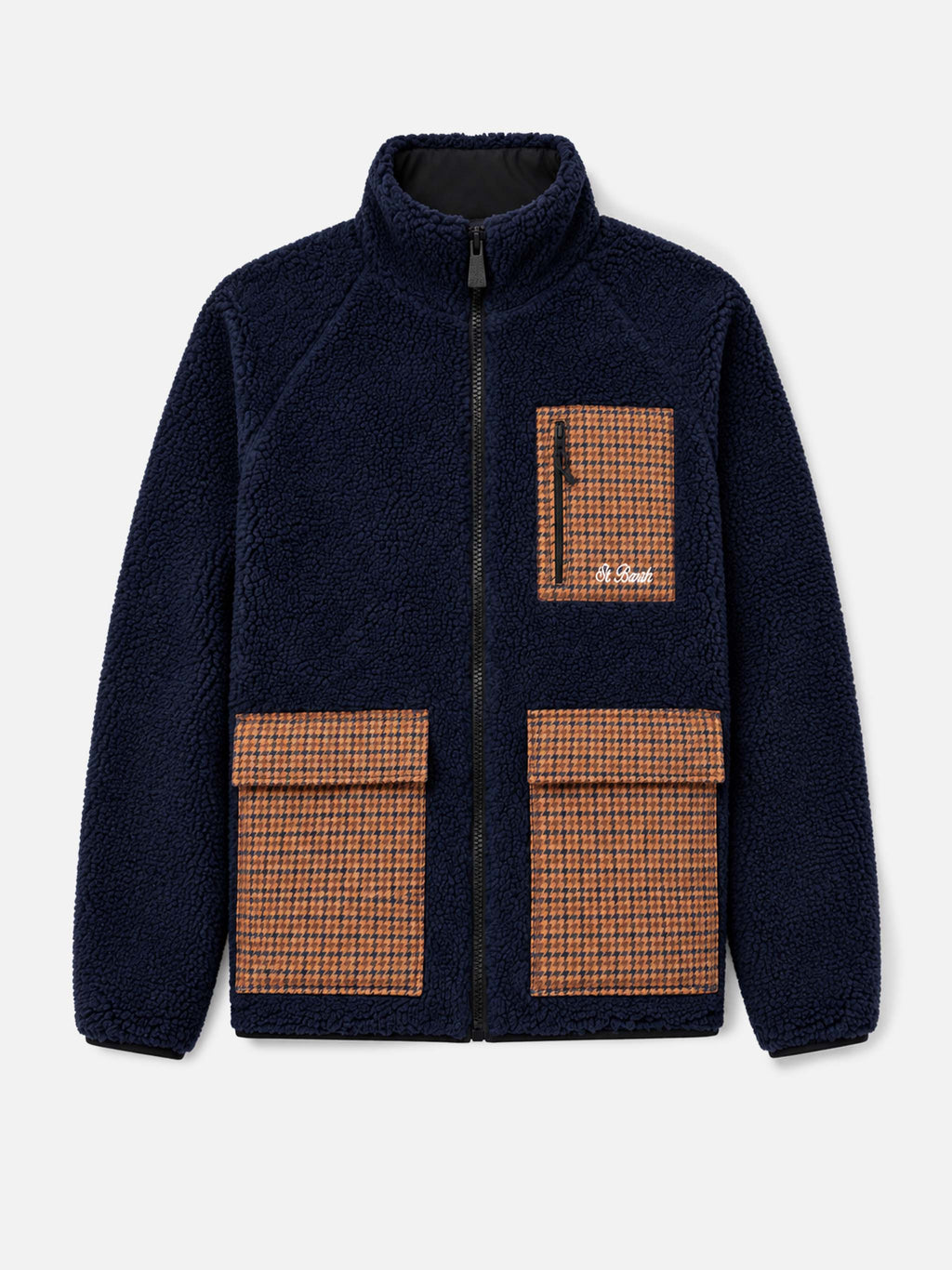 Giacca Keystone blu in sherpa con tasche a quadri product image 4