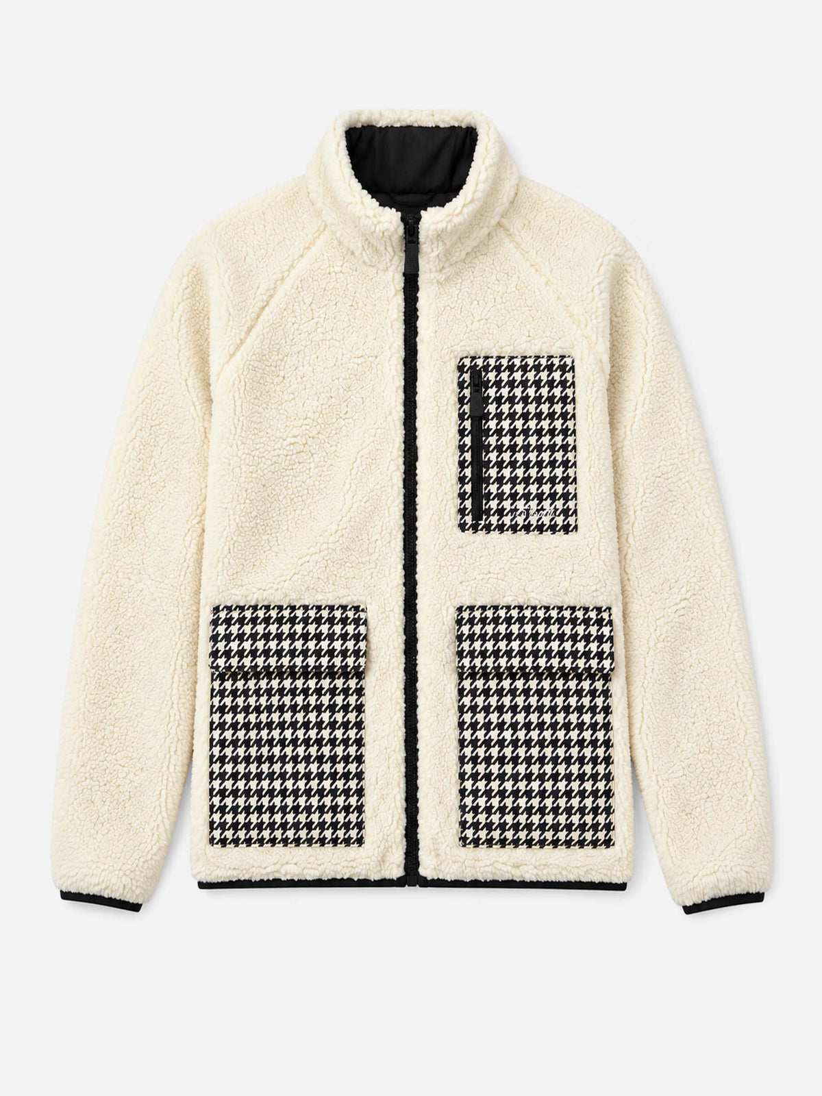 Giacca Keystone bianca in sherpa con tasche pied de poule product image 4