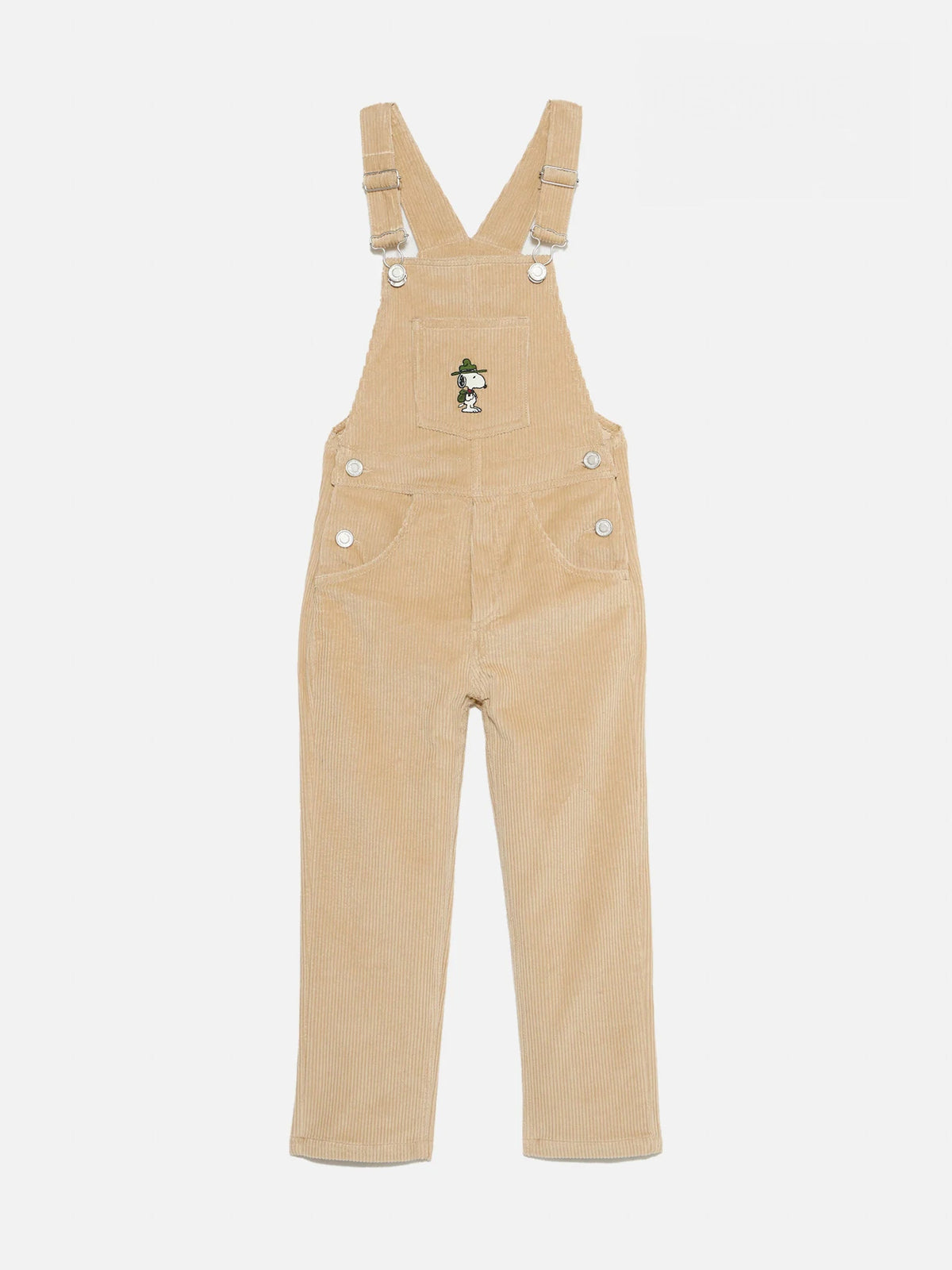 Salopette Kirchberg beige in velluto a coste con patch Snoopy | Special Edition