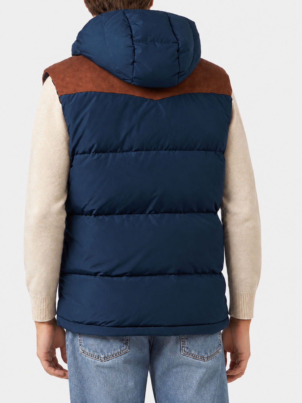 Gilet Klosters blu con cappuccio