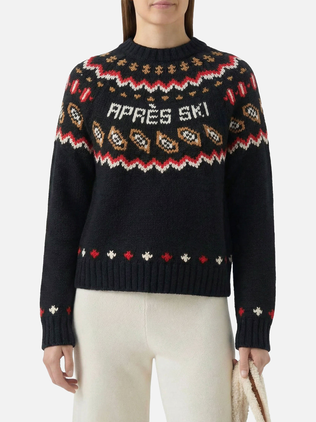 Maglione Kyla Nordic nero con jacquard Après