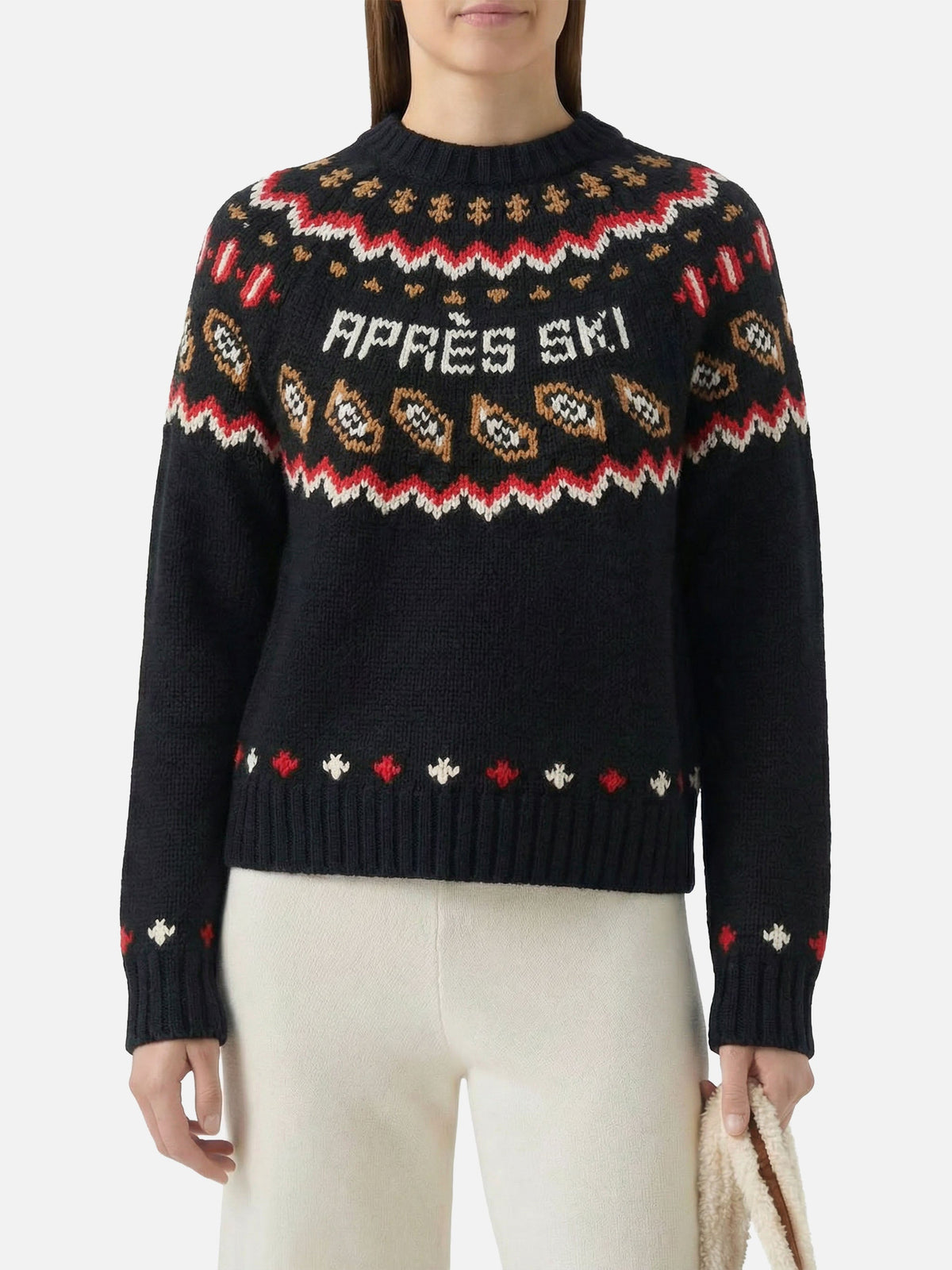 Maglione Kyla Nordic nero con jacquard Après
