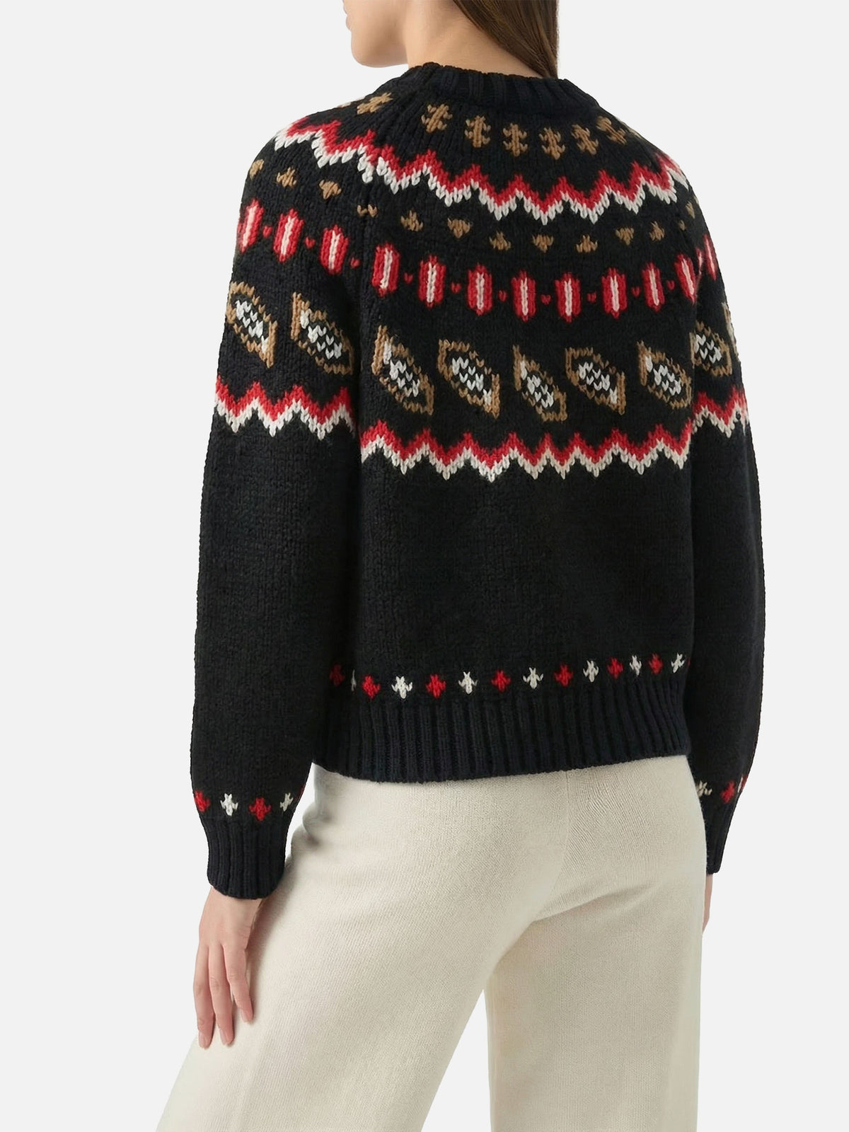 Maglione Kyla Nordic nero con jacquard Après