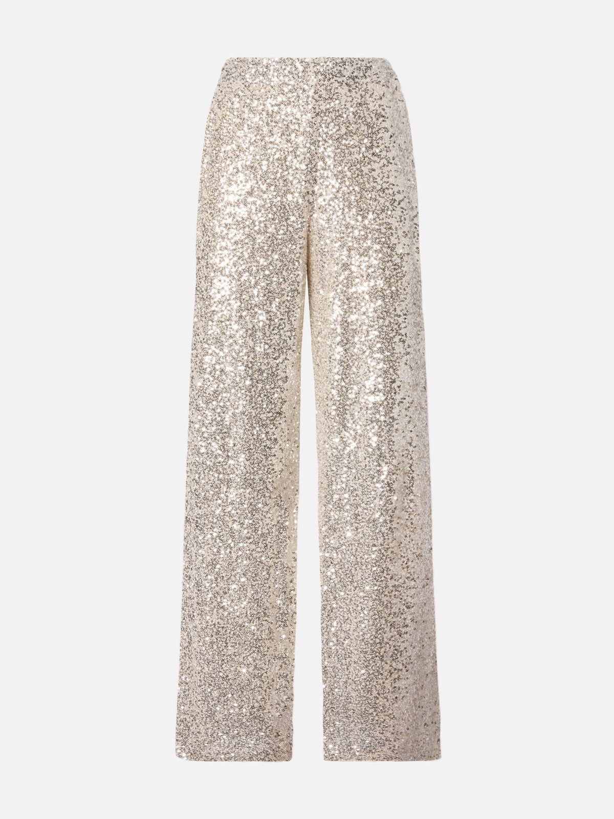 Pantaloni Lucette oro in paillettes a gamba dritta