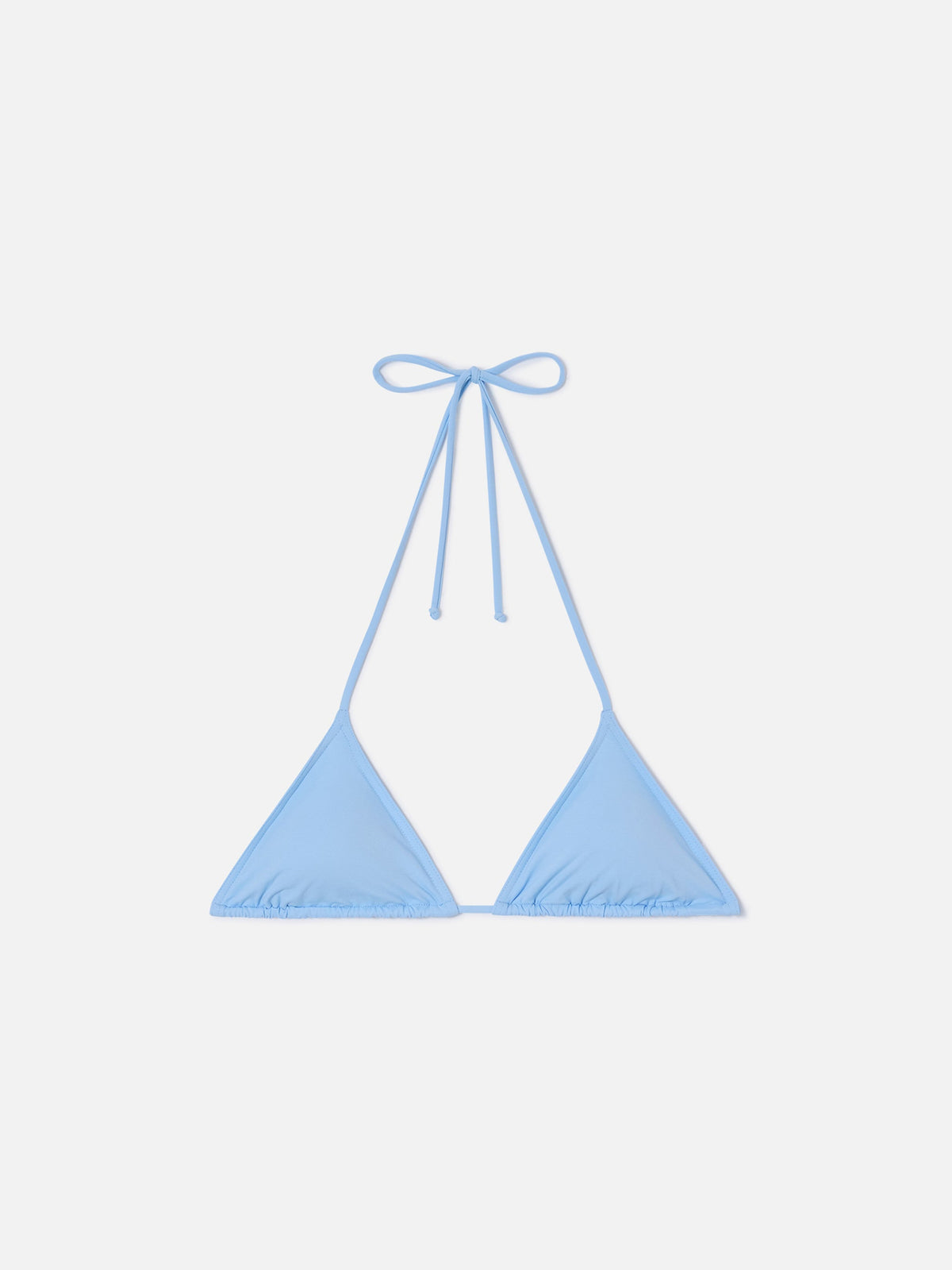 Top bikini Leah triangolo con laccetti azzurro