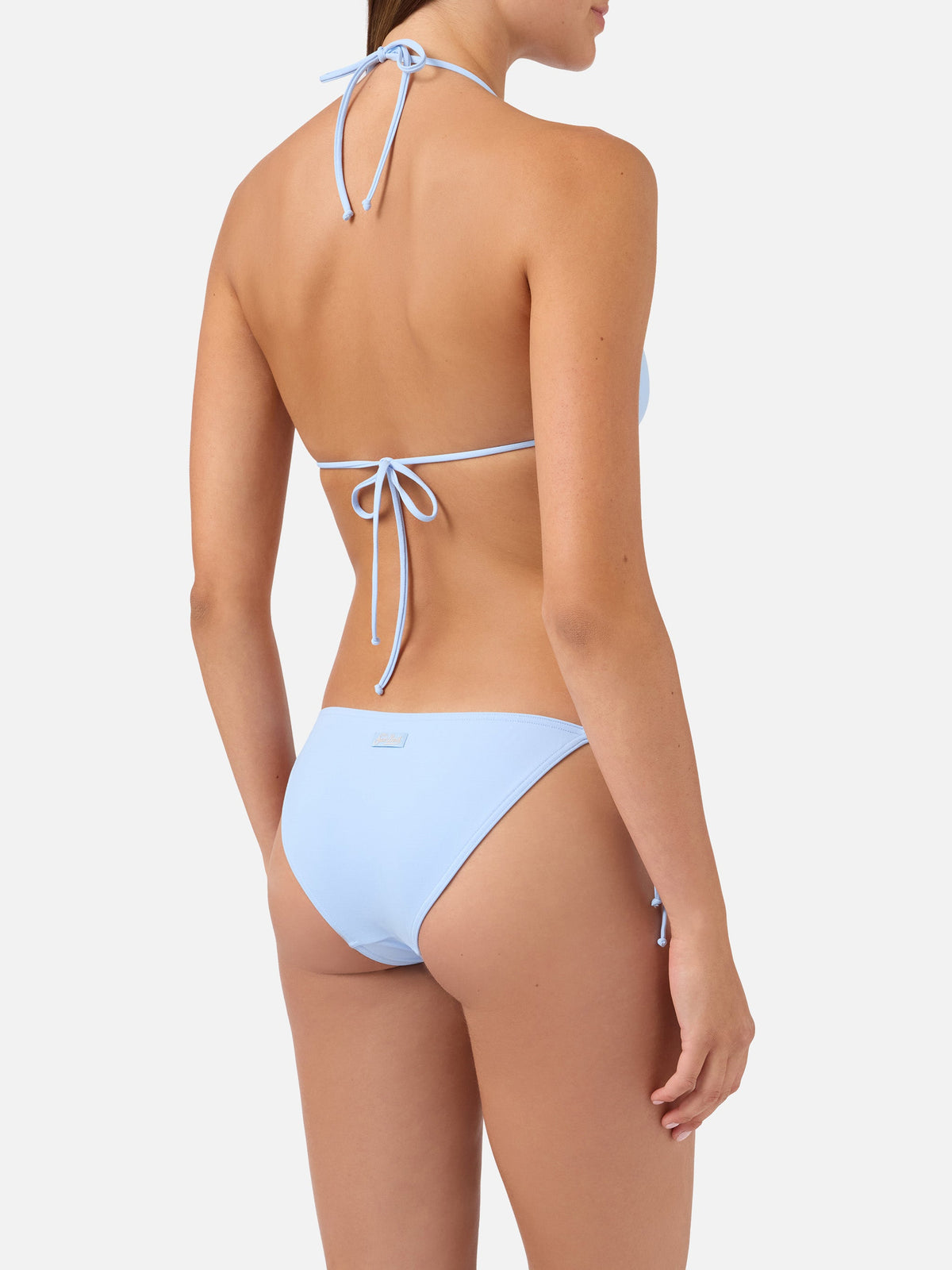 Bikini Leah Virgo triangolo azzurro con laccetti
