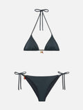 Bikini Leah Virgo glossy finish grigio scuro con charms