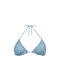Top bikini a triangolo Leah blu avio con stampa bandana