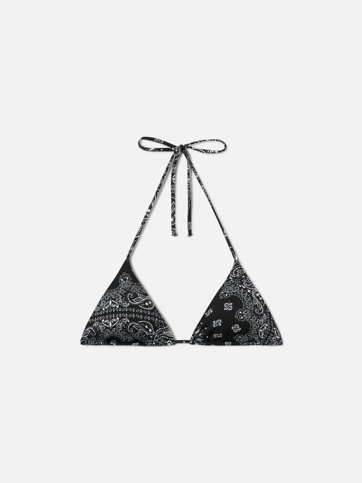 Top bikini Leah triangolo con stampa bandana nera