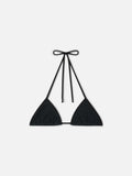 Top bikini Leah String triangolo in tessuto crinkle lurex nero