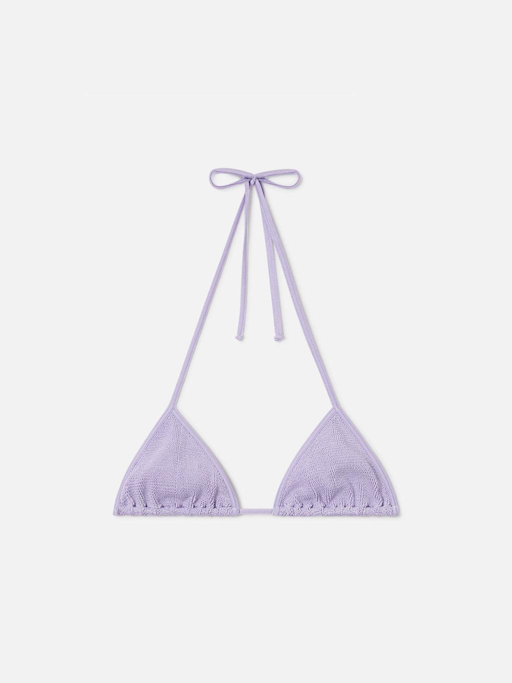 Top bikini Leah String triangolo in tessuto crinkle lurex lilla