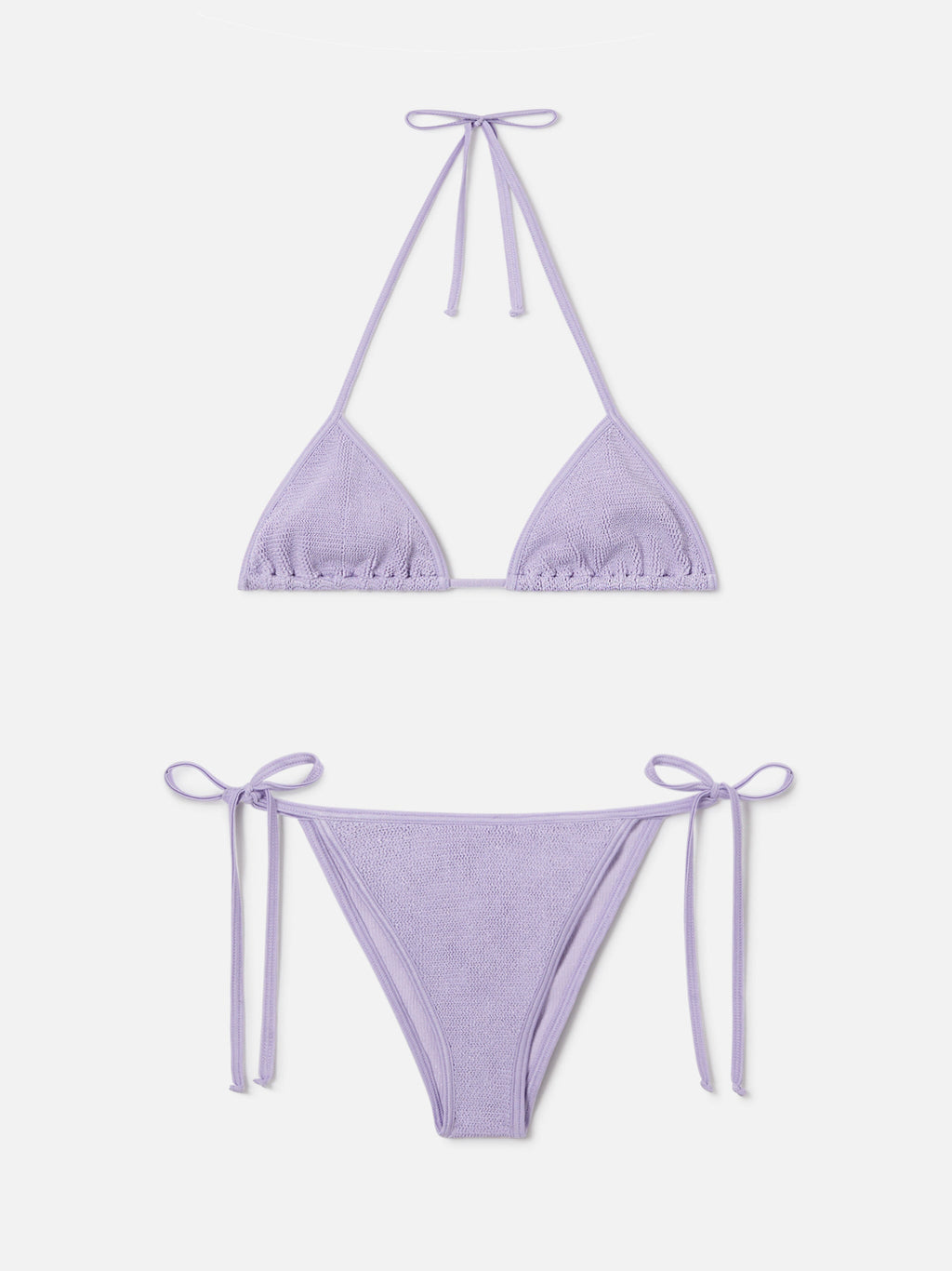 Leah Marielle crinkle lurex lilla bikini