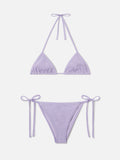 Leah Marielle crinkle lurex lilla bikini