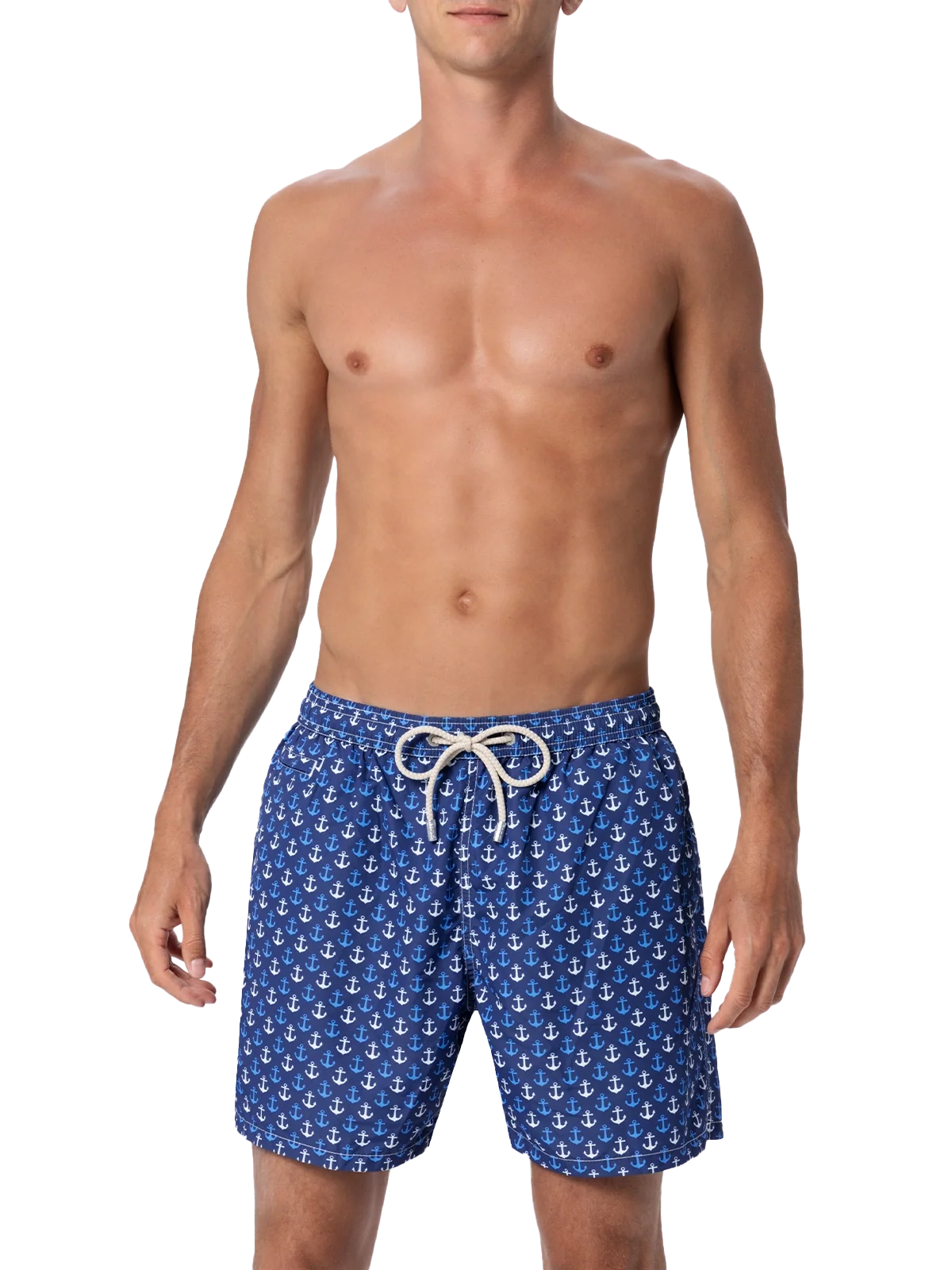 Costume mare Lighting Micro Fantasy con stampa ancore su fondo blu navy