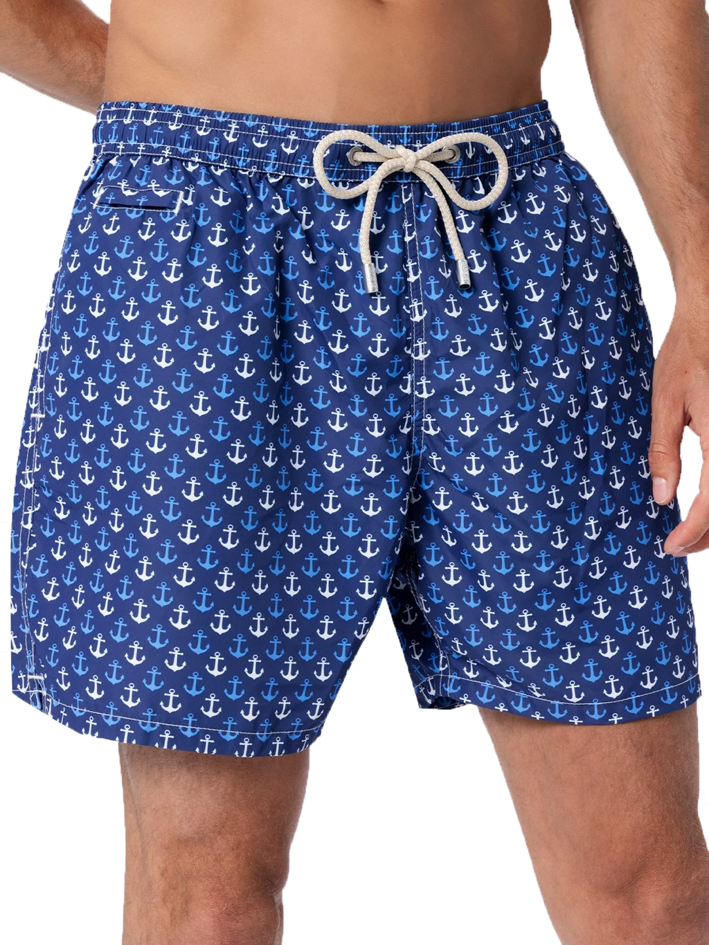 Costume mare Lighting Micro Fantasy con stampa ancore su fondo blu navy