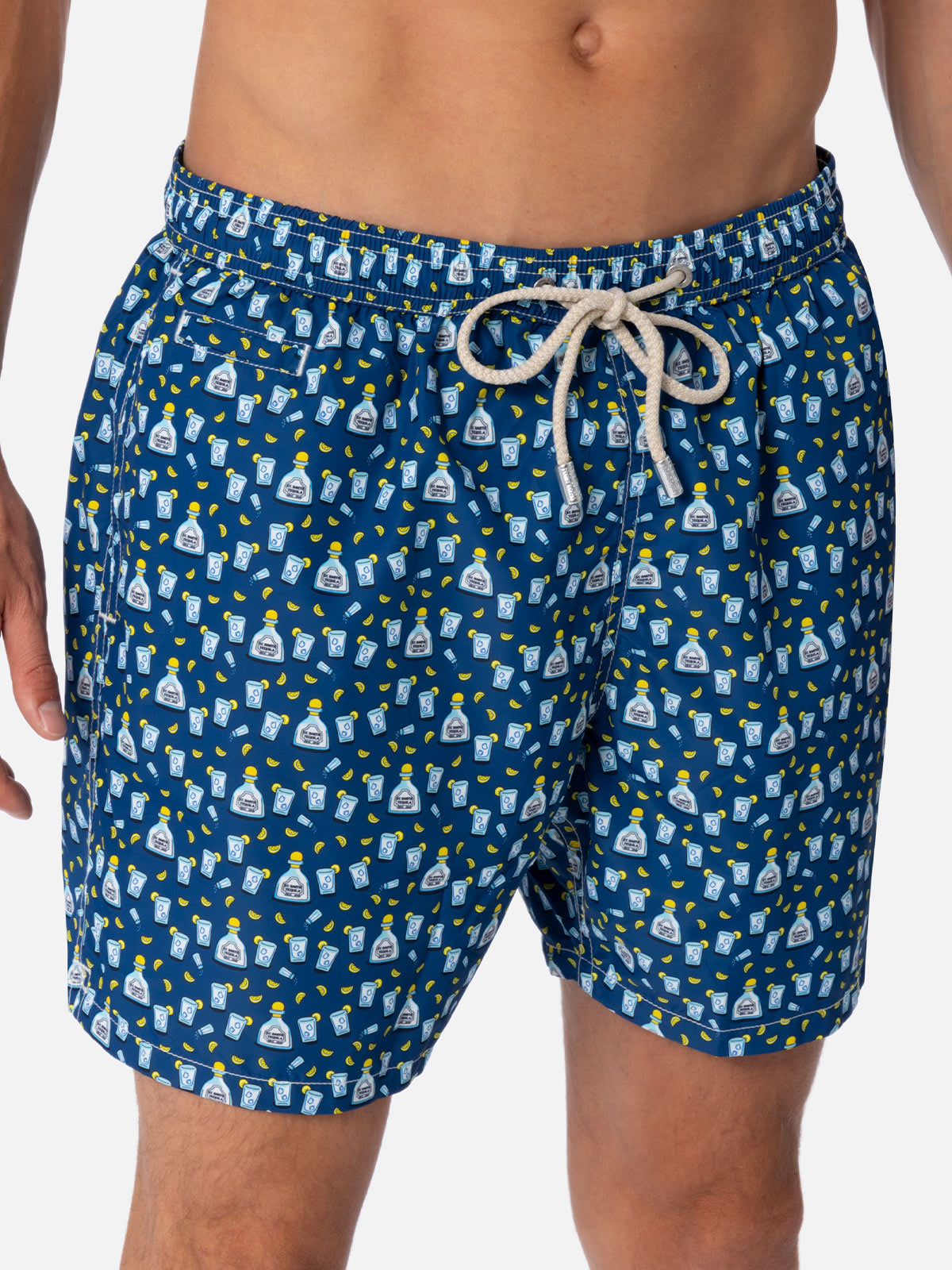 Costume mare Lighting Micro Fantasy con stampa tequila su fondo blu navy