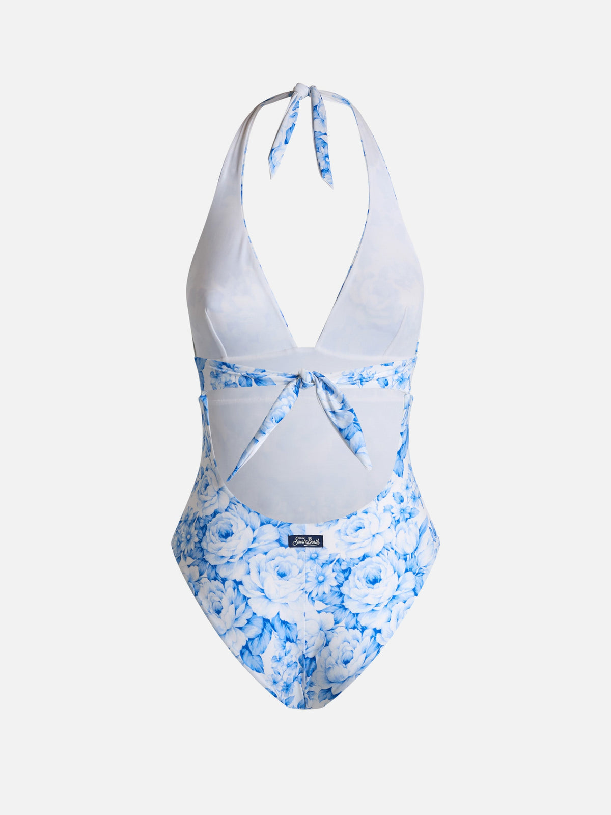 Costume intero Marylin bluette con stampa floreale