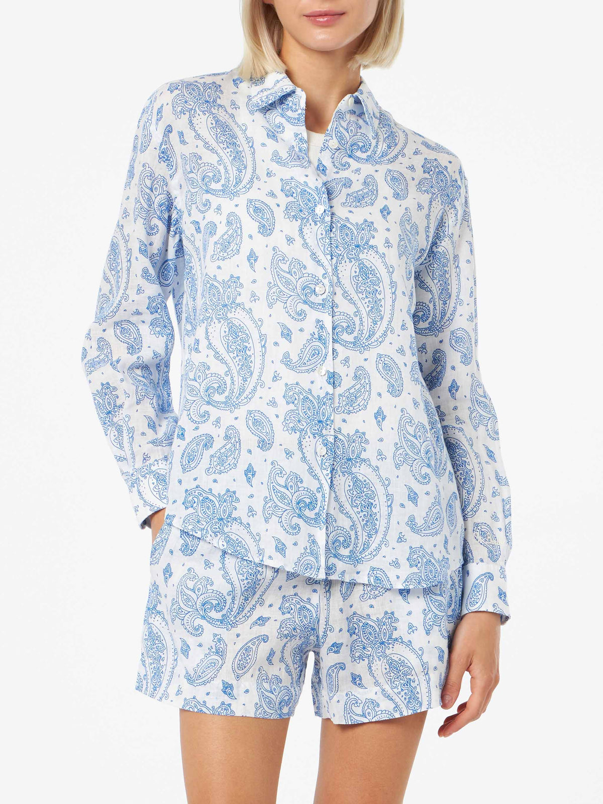 Camicia Meredith in lino con stampa paisley product image 1