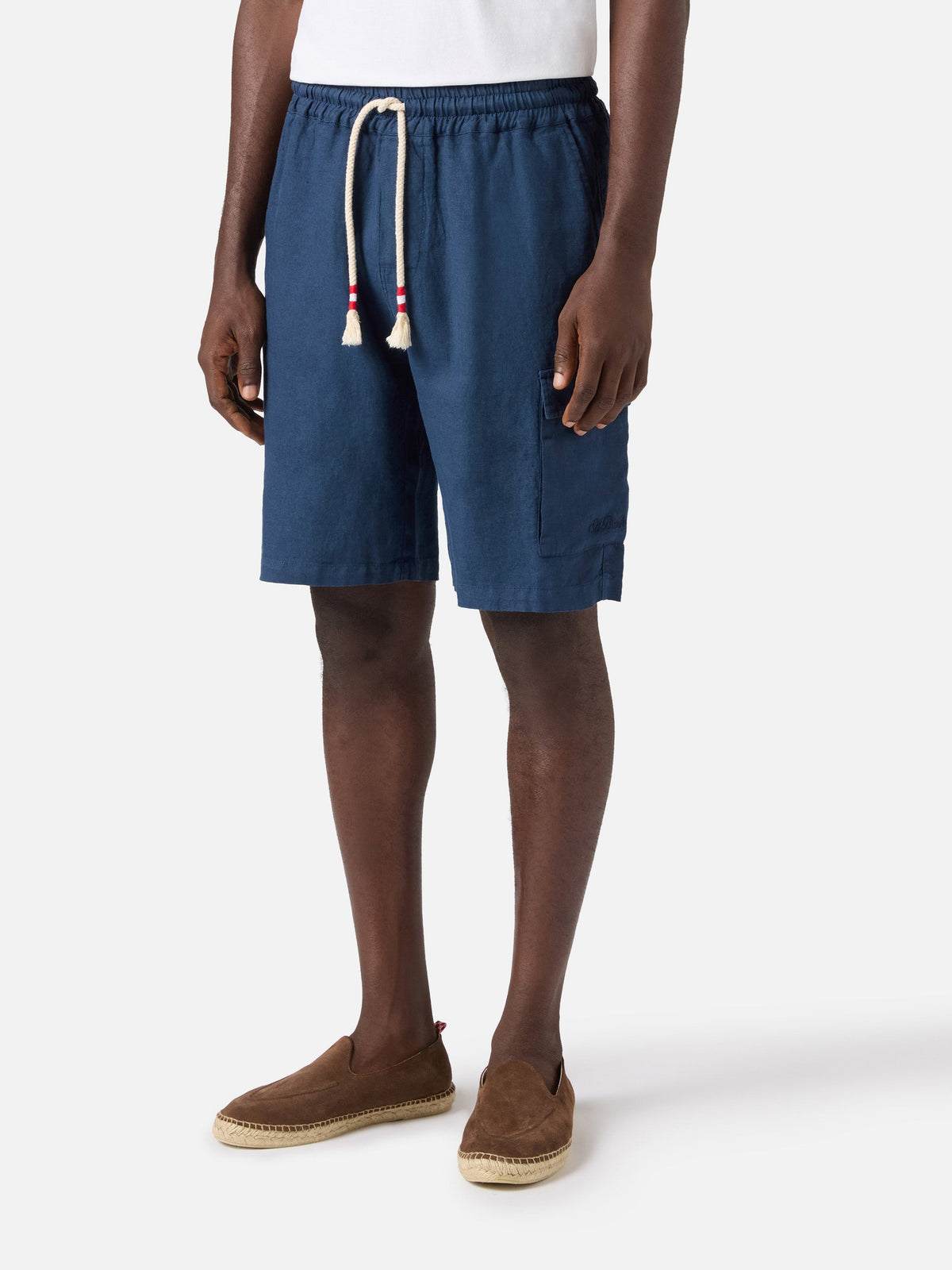 Bermuda Marseille blu navy in lino