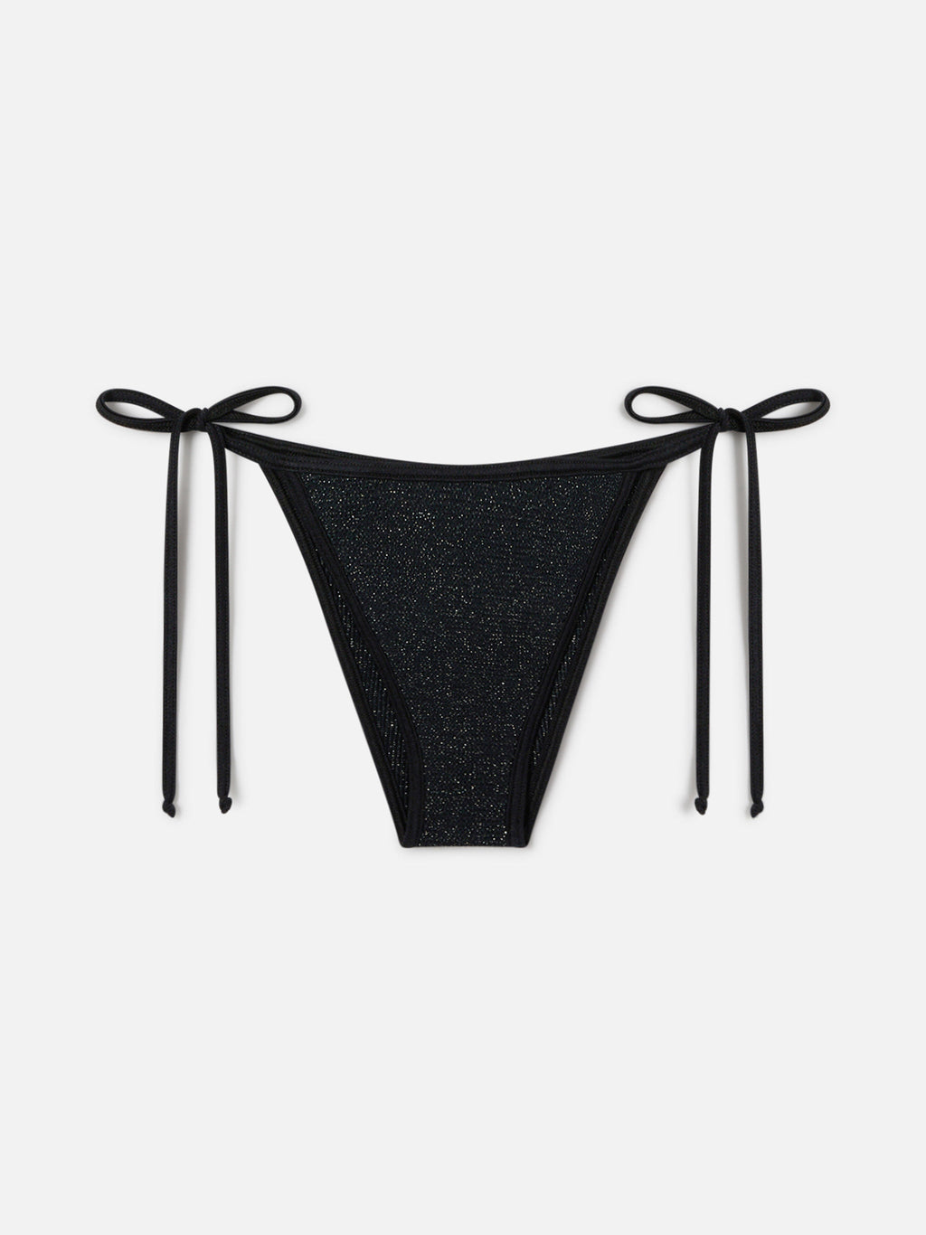 Slip mare Marielle String modello brasiliana in tessuto crinkle nero