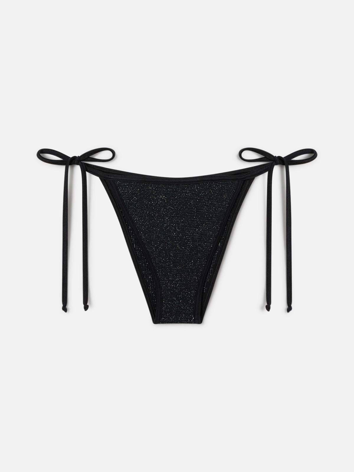 Slip mare Marielle String modello brasiliana in tessuto crinkle nero