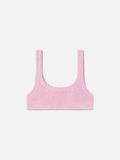 Top bikini Naima bralette in tessuto crinkle rosa