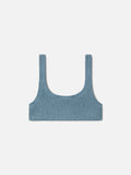 Top bikini Naima bralette in tessuto crinkle lurex azzurro