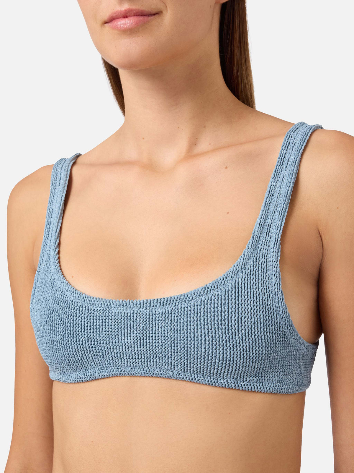 Bikini Naima Naomi in tessuto crinkle lurex azzurro