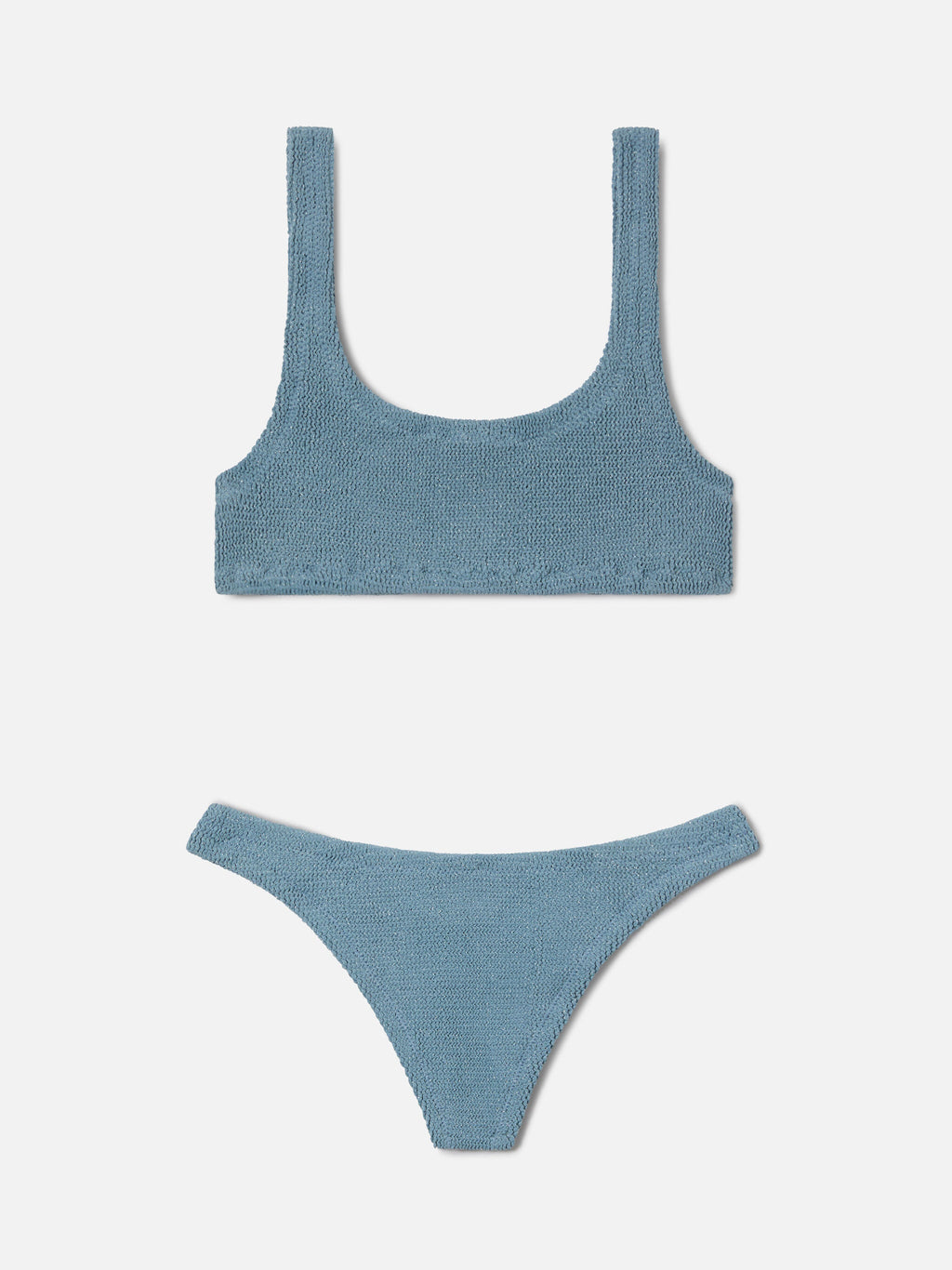 Bikini Naima Naomi in tessuto crinkle lurex azzurro