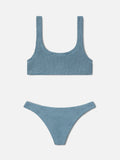Bikini Naima Naomi in tessuto crinkle lurex azzurro