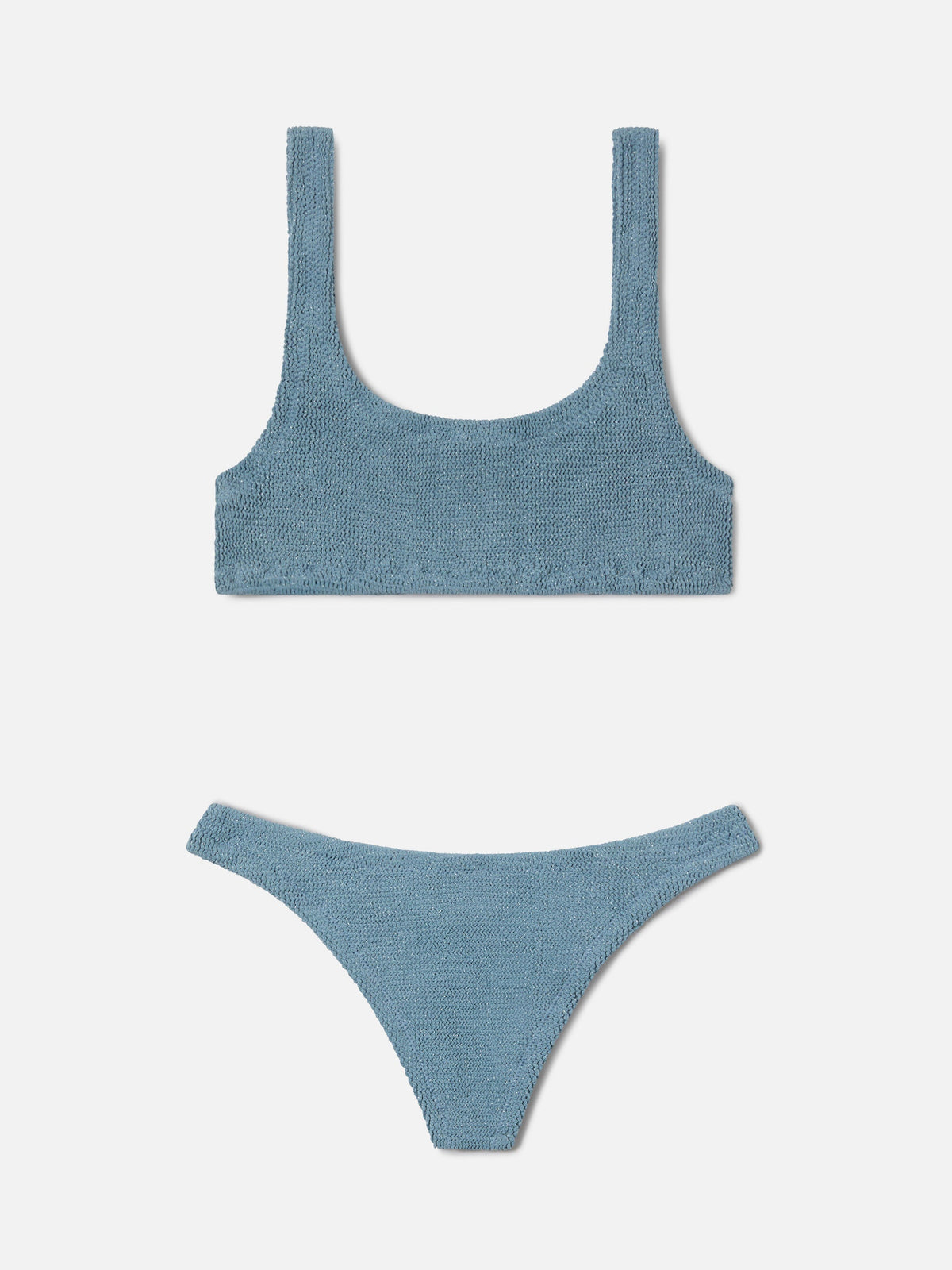 Bikini Naima Naomi in tessuto crinkle lurex azzurro