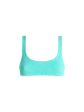 Top bikini bralette Naima verde acqua in tessuto crinkle