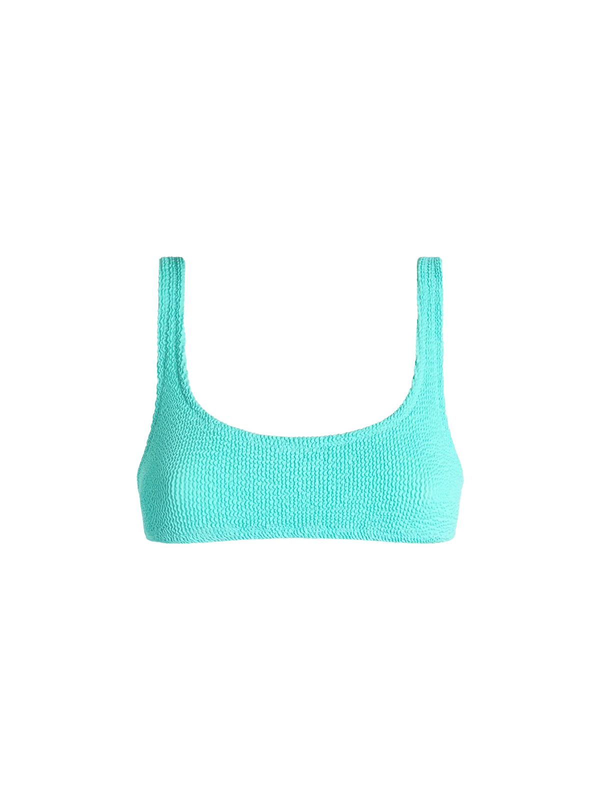 Top bikini bralette Naima verde acqua in tessuto crinkle