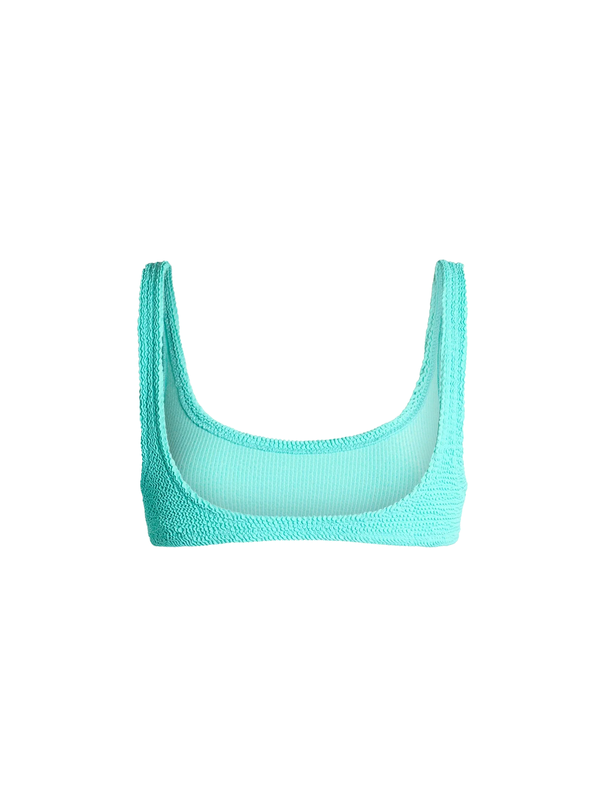 Top bikini bralette Naima verde acqua in tessuto crinkle