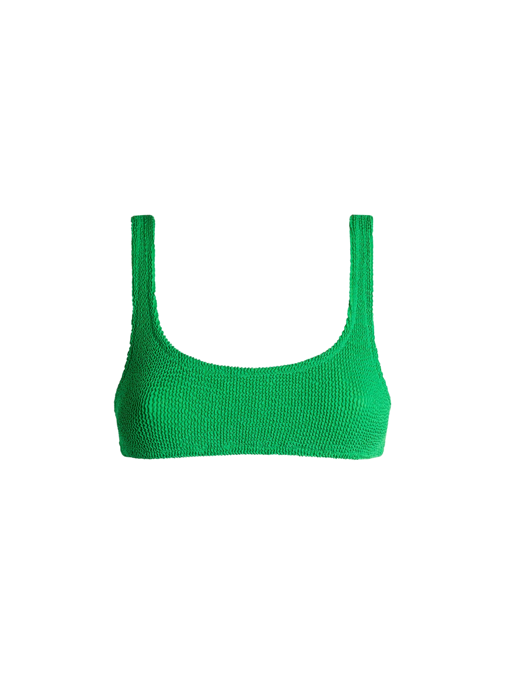 Top bikini bralette Naima verde in tessuto crinkle