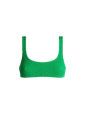Top bikini bralette Naima verde in tessuto crinkle