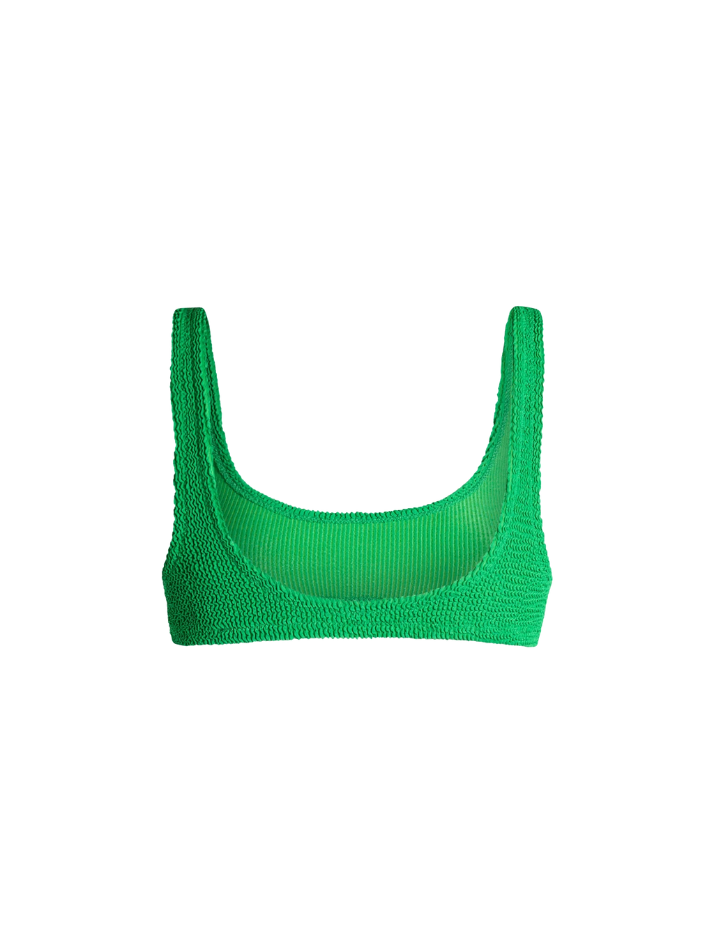 Top bikini bralette Naima verde in tessuto crinkle