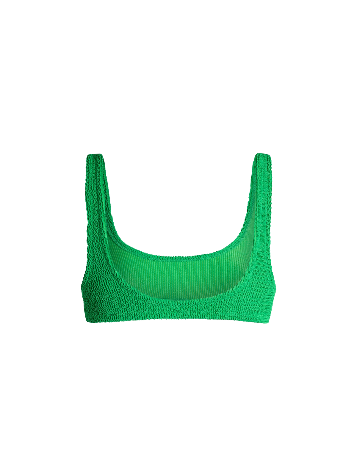 Top bikini bralette Naima verde in tessuto crinkle