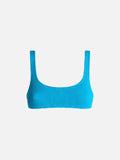 Top bikini bralette Naima turchese in tessuto crinkle lurex