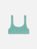 Top bikini Naima bralette in tessuto crinkle verde salvia